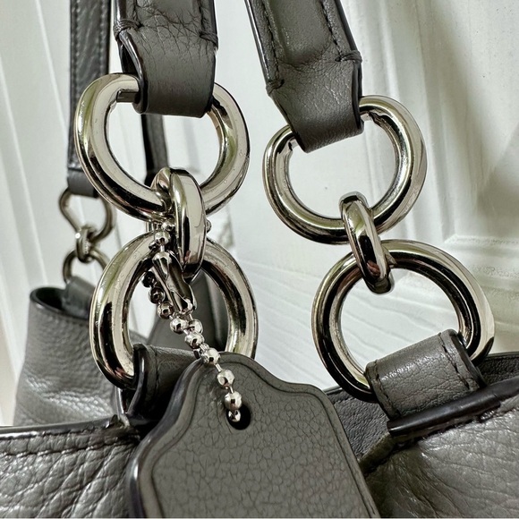 Coach Lexy Shoulder Bag Gray Pebbled Leather - Picture 6 of 11